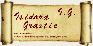 Isidora Grastić vizit kartica